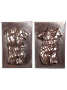 Adonis torso wall plaque set