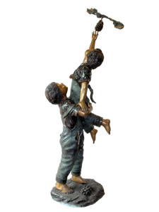 Boy and Girl with Grapes bronze statue