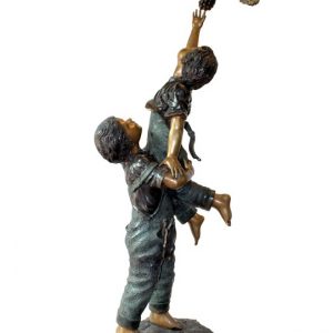 Boy and Girl with Grapes bronze statue