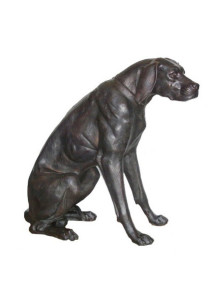 Large dog bronze statue