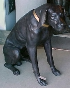 Large dog bronze statue