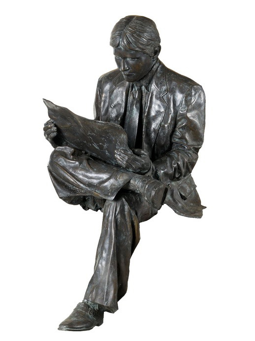 Man With Paper bronze statue